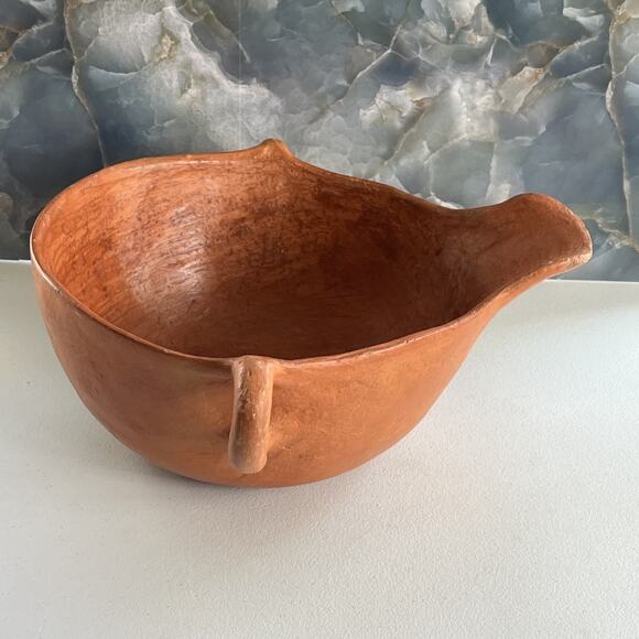 Unmarked Other - Handmade Terra-cotta Clay Art Pottery Handle Spout Bowl